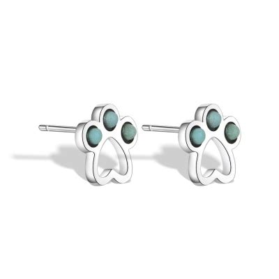 Gemstone Turquoise Paw Stud Earrings S Sterling Silver Natural