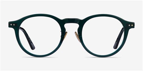 Tilly Round Dark Green Gold Full Rim Eyeglasses Eyebuydirect