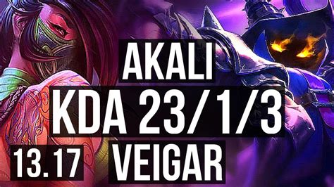 AKALI Vs VEIGAR MID 23 1 3 Legendary 68 Winrate 7 Solo Kills