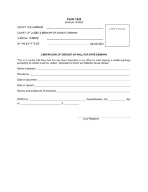 Fillable Online Lawsociety Sk Form 16 8 Law Society Lawsociety Sk