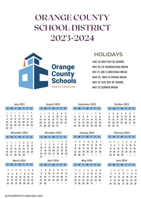 Orange County School District Calendar Holidays 2023-2024