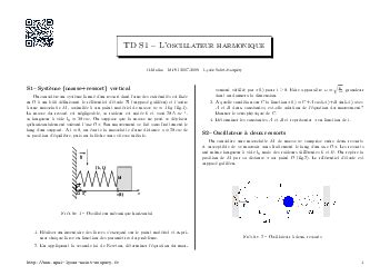 Mod Le De L Oscillateur Harmonique Exercices Alloschool