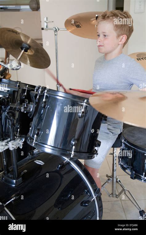 Boy Playing Drums Hi Res Stock Photography And Images Alamy