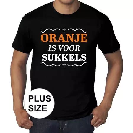 Grote Maten Zwart Oranje Is Voor Sukkels T Shirt Heren Fun En Feest