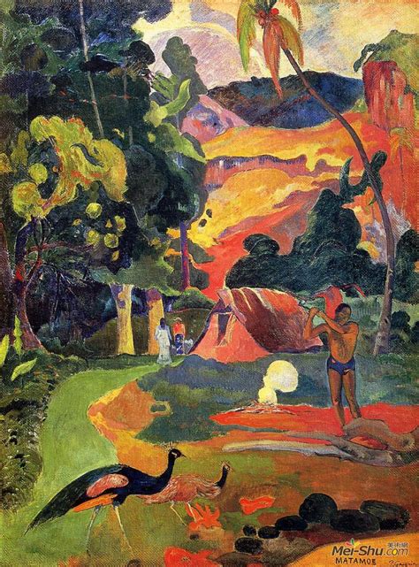 孔雀山水保罗高更 Paul Gauguin 高清作品欣赏 保罗高更作品 保罗高更专题网站 艺术大师 美术网 Mei shu