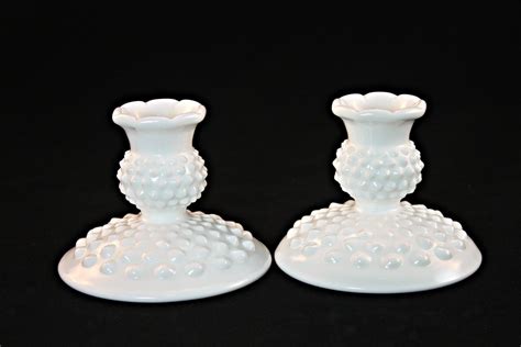 Fenton Candle Holders Fenton White Milk By Findsfromyesteryear