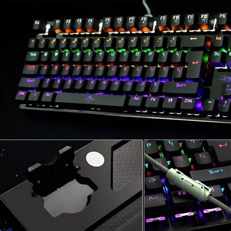 Teclado Mec Nico Gamer Profissional Usb Abnt Led Rgb Metal Exbom Bk