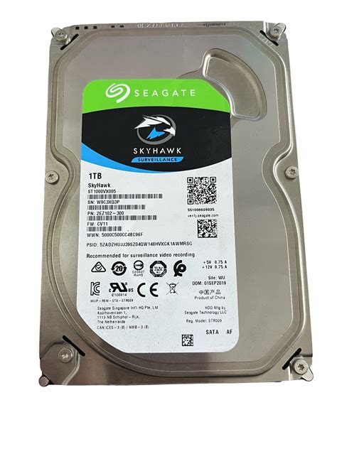 Dysk Twardy Seagate SkyHawk HDD ST1000VX005 1TB SATA III 3 5 D275