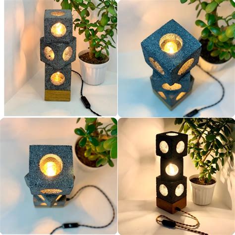 Table Lamp Concrete Lamp Desk Lamp Edison Lamp Lighting Etsy Concrete Lamp Lamp Concrete