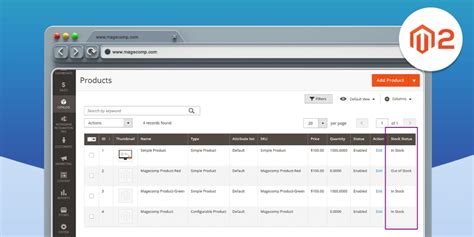 How To Add Stock Status Column In Admin Product Grid Magento Magecomp