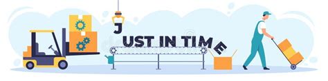 Just In Time Concept Flat Vector Illustration Stock Vector