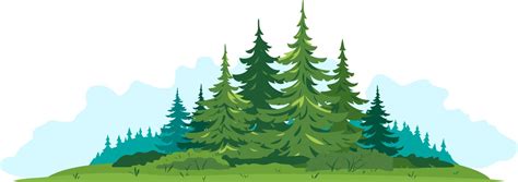 Coniferous spruce forest clipart isolated Vector Image