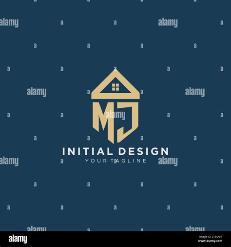 Initial Letter MJ With Simple House Roof Creative Logo Design For Real