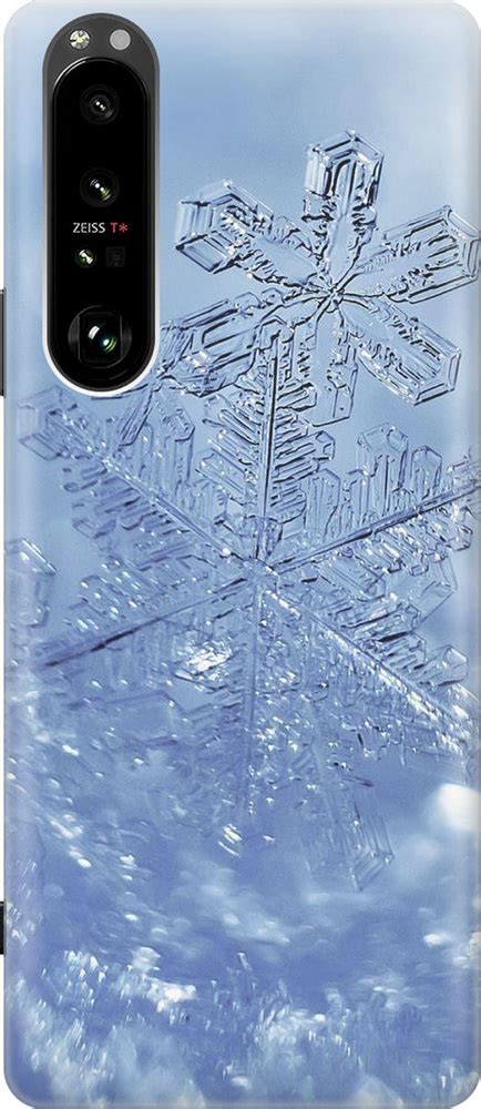 Силиконовый чехол Снежинка на голубом на Sony Xperia 1 III / Сони ...