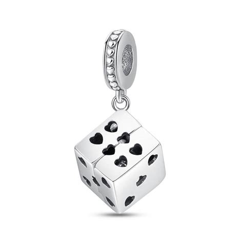 Zawieszka Srebro 925 Charms Koralik Do Pandora Kostka Do Gry Sfera