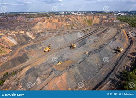 Aerial View Of The Iron Ore Mining Stock Image Image Of Construction