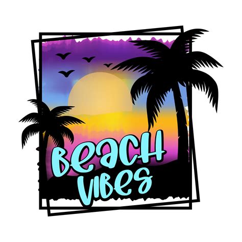 Clear Decals Beach Vibes Sticker Paper Stickers Svg Waterslides