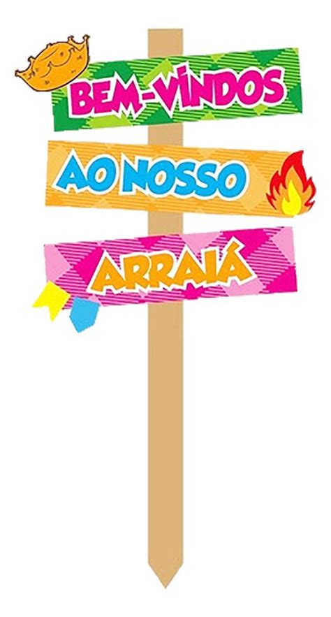 Placa Para Decoração De Festa Junina Eva Arraial São João Cor Bem