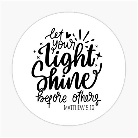 Let Your Light Shine Before Others Christian Typography Sticker For