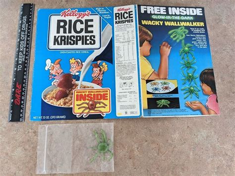 Vintage Kellogg S Rice Krispies Cereal Box Wacky Wallwalker Glow In