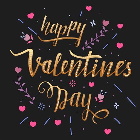 Premium Vector Happy Valentines Day Typography Poster With