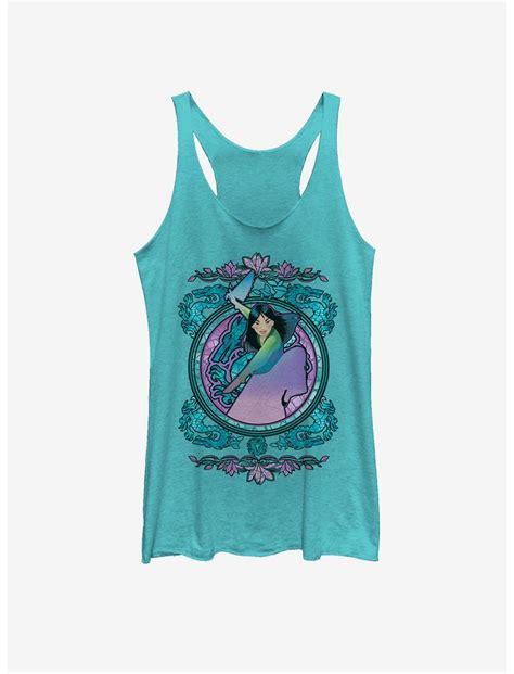 Disney Mulan Stained Glass Womens Tank Blue Boxlunch