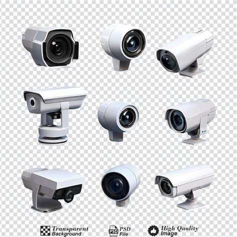 Premium PSD Collection Set Of Cctv Cameras Isolated On Transparent