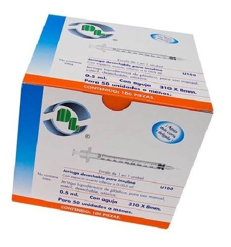 Jeringas Para Insulina Dl 0 5 Ml 31gx8 azul Caja C 100 Envío gratis