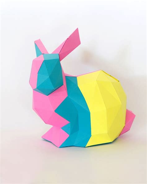 Rabbit Bunny 3d Papercraft Template Sculpture Template Etsy