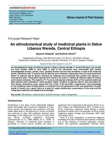 Ethnobotany Of Medicinal Plants Pdf - MedicineWalls