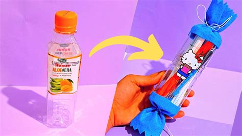 Diy Pencil Box With Bottle How To Make Cute Pencil Box From Bottle Diy Pencil Case Back To