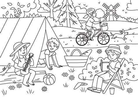 Coloriage Camping Pour Les Vacances