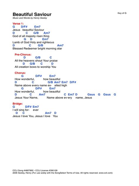 Beautiful Saviour G D F Em7 D C G B Am7 G D Em7 D C G B Am7 Pdf