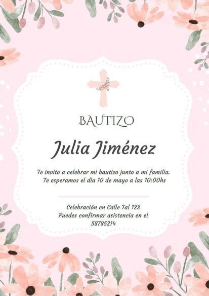 Invitaciones De Bautizo Para Editar