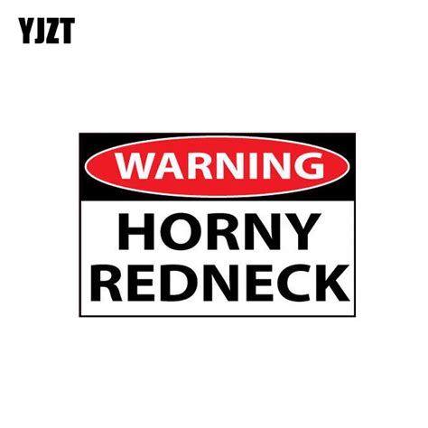 Yjzt 128cm85cm Funny Warning Horny Redneck Away Car Sticker Decal