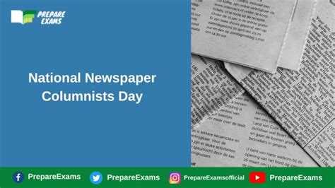 National Newspaper Columnists Day 2023 Prepareexams