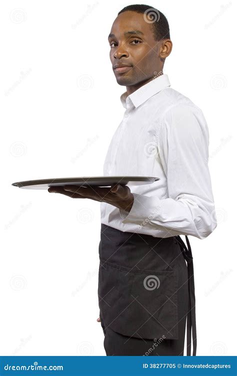 Male Waiter with a Tray stock image. Image of hold, platter - 38277705