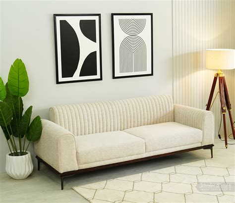 Buy Lorenz Seater Sofa Cotton Jade Ivory At Off Online