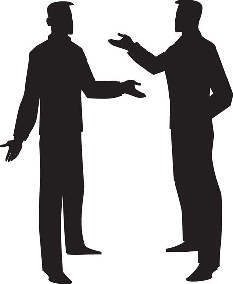 Silhouette of two men talking, illustration 34498517 Vector Art at Vecteezy