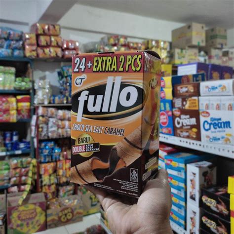 Jual Fullo Wafer Roll Long Choco Sea Salt Caramel Isi Extra Pcs