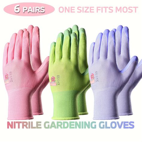 Guantes De Jard N De Espuma De Nitrilo Coloridos Para Mujer Duraderos C