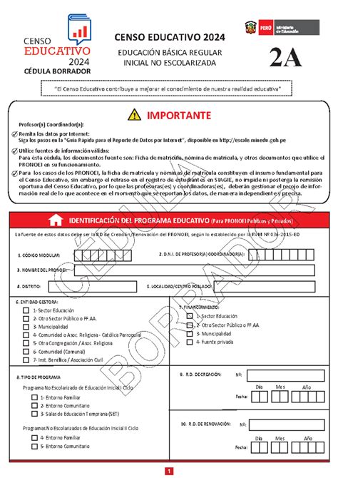 Cédula de censo CENSO EDUCATIVO 2024 EDUCATIVO CENSO 2024 EDUCACIÓN