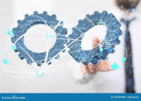 3D Rendering Of Gear Icons Internet And Technology Concept Stock