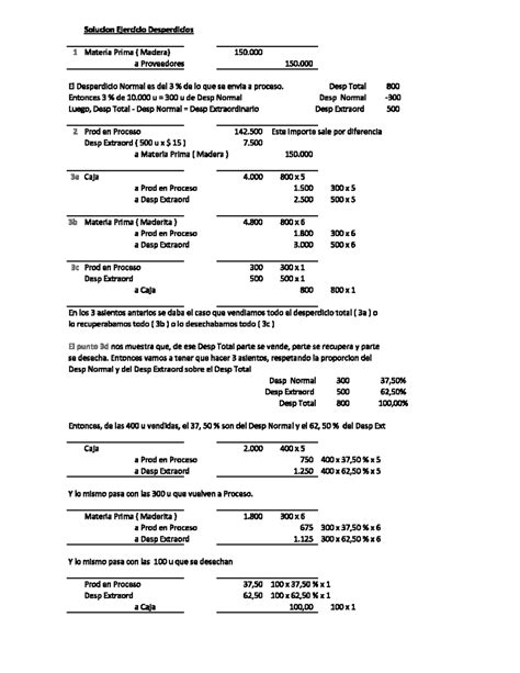 Desperdicios Ejerc Adic Solucion Sistemas De Costos Studocu