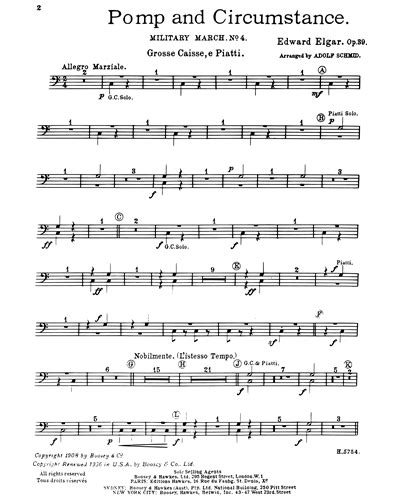 Pomp And Circumstance Op 39 Bass Drum And Cymbal Sheet Music By Edward Elgar Nkoda Free 7