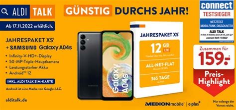 Aldi Talk Mega Bundle 2022 Galaxy A04s Jahrespaket