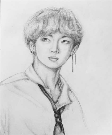 Namil Art Pencil Portrait Drawing Bts V Pencil Illustration By You Df