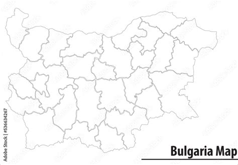 Bulgaria Map Illustration Vector Detailed Bulgaria Map With Regions