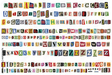 Obraz Cut Out Ransom Vector Letters Alphabet Blackmail Or Ransom