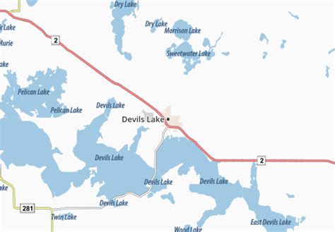 Mapa Michelin Devils Lake Plano Devils Lake Viamichelin